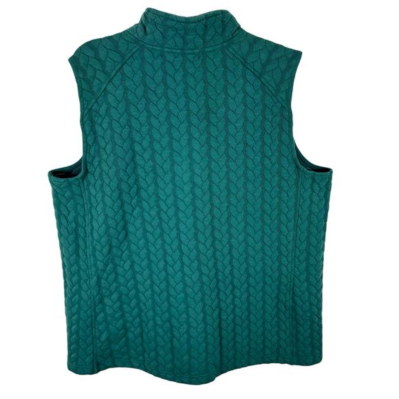 Liberty Lane Green Lightweight Full Zip Mock Neck Quilted Vest Pockets Size XL - Picture 2 of 8